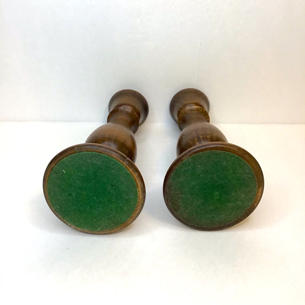 VINTAGE Cottagecore Boho Wood Candlestick Set - Picture 8 of 8